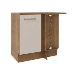 MADESA - Mueble de Cocina Bajo de Esquina Agata 1 Puerta Marrón/Crema