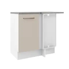 MADESA - Mueble de Cocina Bajo de Esquina Agata 1 Puerta Blanco/Crema