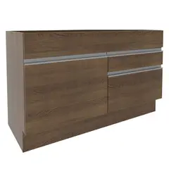 MADESA - Mueble de Cocina Bajo 1 Puerta 2 Cajones Glamy 120cm Marrón