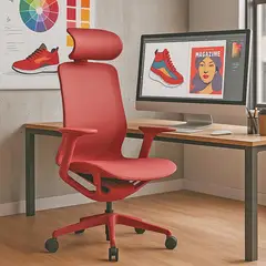 undefined - Silla De Escritorio Ejecutiva Roja Clovercol