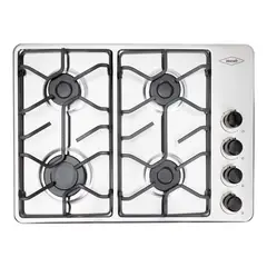 HACEB - Estufa Empotrable 4 Puestos 60X43cm a Gas Natural Inoxidable Plata CINX60-43P4PGN011