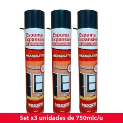 TEXSA - Espuma Expansiva De Poliuretano Texspuma X 750 Ml Setx3 Rellenar Cavidades