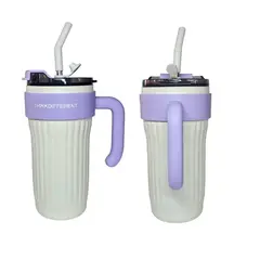 GENERAL - Termo Termico Pitillo Acero Inoxidable Lila 860ml Blanco