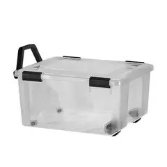 VANYPLAS - Caja Organizadora Plus 56 Litros con Ruedas y Manija Clear