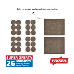 FIXSER - Kit Fieltros Adhesivos Uso Liviano X 26 Und