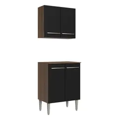 MADESA - Kit Mueble de Cocina Emilly 64 cm Marrón/negro