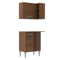MADESA - Kit Mueble de Cocina Superior y Mueble Bajo de Esquina Emilly Marrón