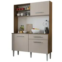 MADESA - Cocina Compacta Life 1.20M Marrón/Crema