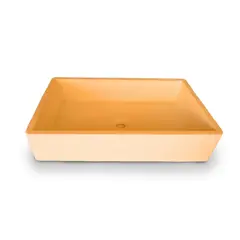 FRAKTAL - Lavamanos Cozumel Big En Concreto Uhpc Color Orange Fire