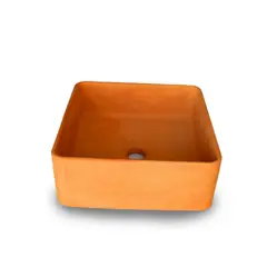 FRAKTAL - Lavamanos Cozumel Medium En Concreto Uhpc Color Orange Fire