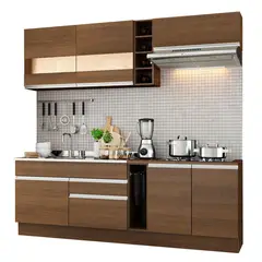 MADESA - Cocina Integral Parma 2.20m Marrón Sin Mesón
