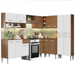 MADESA - Cocina Integral Emilly Ice 4.20m Marrón/blanco 01