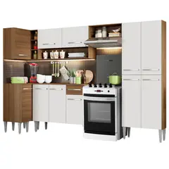 MADESA - Cocina Integral Emilly Sun 3.50m Marrón/blanco 01