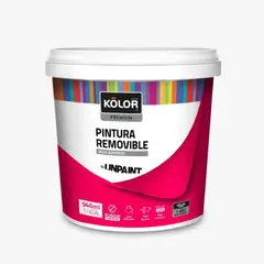 KOLOR - Pintura Removible Multisuperficies Blanco 1/4 Galón