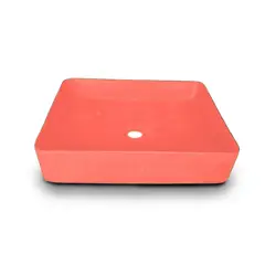 FRAKTAL - Lavamanos Margarita En Concreto Uhpc Color Red Passion