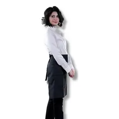 TOUCAN CHEF UNIFORMS - Uniforme Mesero Camisa Oxford Blanca Pantalón Jean Negro Delantal Tipo Chaleco Hombre 3XL/38