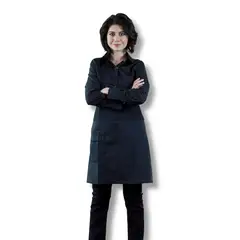 TOUCAN CHEF UNIFORMS - Uniforme Mesero Camisa Oxford Negra Pantalón Jean Negro Delantal Tipo Chaleco Dama 2XL/16