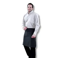 undefined - Uniforme Mesero Camisa Oxford Blanca M Pantalon Jean Negro Talla 30 Delantal Cintura Hombre