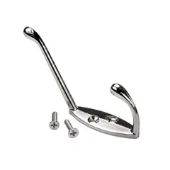 RANGER - Gancho Perchero Cromado Doble con Tornillos de 2-1/2"