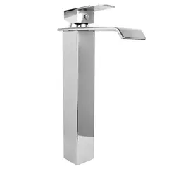 GRIFOS CENTER - Griferia Monocontrol Lavamanos Cascada Alta Plateado Cromada