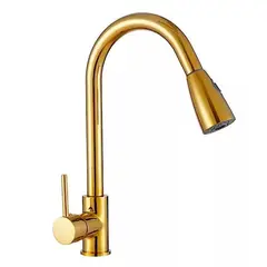 GRIFOS CENTER - Grifería Monocontrol Lavaplatos Extraible Oro Brillante