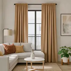 CASA BONITA - Set de 2 Cortinas Lino 140x220 cm Taupe