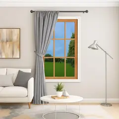 CASA BONITA - Cortina Visillo Lino Gris Claro 140x220cm Gris Claro