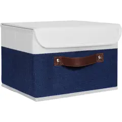 ANMINY - Cajas de Almacenamiento con Tapas Plegables de Tela de Lino