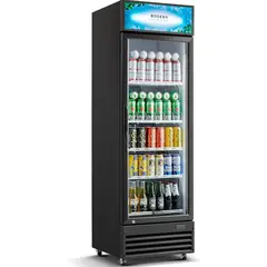 BODEGA - Refrigerador Comercial con Puerta de Vidrio y Luz LED Suave