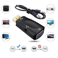 GENERICO - Adaptador Convertidor Compatible con HDMI a VGA Perduoutlet