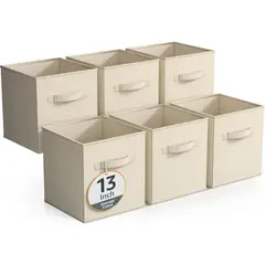 SORBUS - Cajas de Almacenamiento de Tela Plegables - 6 Cubos