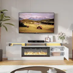 undefined - Soporte de Hasta 80 Pulgadas para TV con Chimenea Eléctrica