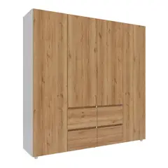 JUST HOME COLLECTION - Closet Burdeos 200cm 200x200x50 Madera natural/Blanco