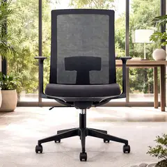 undefined - Silla De Escritorio Negra Clovercol 202 Black Nylon