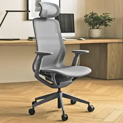 undefined - Silla De Escritorio Ejecutiva Gris Claro Clovercol Aria Nylon
