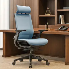 undefined - Silla De Escritorio Ejecutiva Gris Y Azul Clovercol