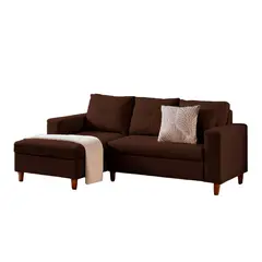 ALL STAR - Sala en L Viena 188X87X76cm Chocolate derecha