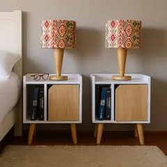 DKO DESIGN SAS - Set X2 Mesas De Noche Dreams 50X45X30Cm Blanca Con Puerta