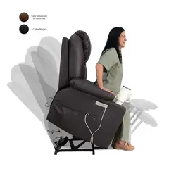 TVNOVEDADES - Sillón Elevador Masajeador Reclinable Stand Up Couch Ultra Negro