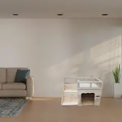 undefined - Casa Para Perro con Terraza en Madera Pino Pequeña