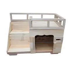 undefined - Casa Para Perro con Terraza en Madera Pino Pequeña