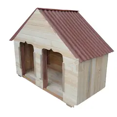 undefined - Casa En Madera Pino Doble Grande Perro Natural