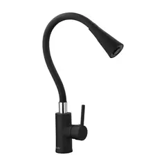 STRETTO - Grifería Lavaplatos Monoc Veletri Flessi Negro Mate Consumo 7.8 l/min