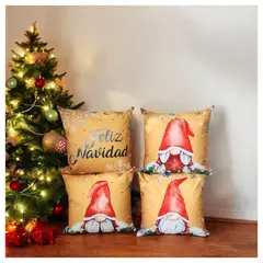 HOGARETO - Cojines De Navidad Set X 4 Incluye Rell 4Cj-564
