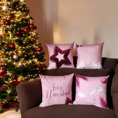 HOGARETO - Cojines De Navidad Set X 4 Incluye Rell 4Cj-561