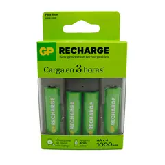 GP - Cargador 211 Con 4 AA. 1000 Mah