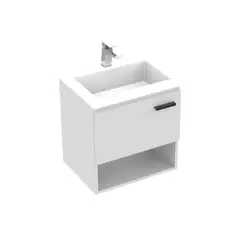 FIRPLAK - Mueble De Baño Polock Rh Blanco Con Lavamanos Oslo 48X38 Cm