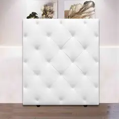 undefined - Cabecero King Diamond para Piso 200X120 Blanco Microfibra