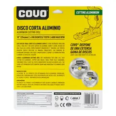 COVO - Disco Corte Aluminio 10 Pulgadas 100 Dientes