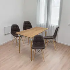 EKONOMODO COLOMBIA - Comedor Kano + 4 Sillas Eames Botones Café